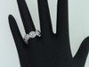 Diamond Flower Three Stone Engagement Ring White Gold Designer Bridal 1 Ct.