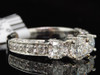 Rund diamant solitaire 3 stenar 14k vitguld förlovningsvigselring 2,50 tcw.