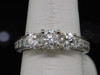 Rund diamant solitaire 3 stenar 14k vitguld förlovningsvigselring 2,50 tcw.