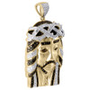Genuine Black Diamond Jesus Piece Charm 10K Yellow Gold 1.50" Pendant 1.25 Ct.