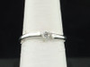 Round Solitaire Diamond Promise Ring White Gold Engagement Wedding Band 0.08 Ct.
