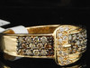 Ladies 14K Yellow Gold Round Cut Buckle Brown Champagne Diamond Engagement Ring