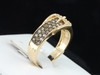 Ladies 14K Yellow Gold Round Cut Buckle Brown Champagne Diamond Engagement Ring