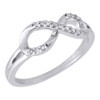 Diamond Infinity Cocktail Ring Ladies 10K White Gold Round Pave Fashion 0.08 Tcw