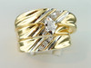 10K Mens Ladies Yellow Gold Diamond Engagement Ring Wedding Band Trio Bridal Set