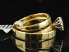 14K Mens Ladies Yellow Gold Diamond Engagement Ring Wedding Band Trio Bridal Set