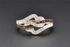 Red Diamond Swirl Right Hand Cocktail Ring 10K Rose Gold Round Cut 1/4 Ct