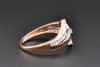 Red Diamond Swirl Right Hand Cocktail Ring 10K Rose Gold Round Cut 1/4 Ct