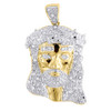 Diamond Jesus Face Piece Pendant .925 Sterling Silver Charm with Chain 0.25 Ct.