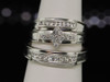 LADIES + MENS BRIDAL ENGAGEMENT BAND DIAMOND TRIO SET