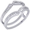 14K White Gold Diamond Solitaire Engagement Wrap Enhancer Swivel Ring 0.24 Ctw.