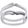 14K White Gold Diamond Solitaire Engagement Wrap Enhancer Swivel Ring 0.24 Ctw.
