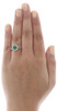 Diamond White Gold Created Round Green Emerald Fashion Cocktail Ring 1.57 tcw.