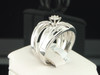 Diamond Trio Set 14K White Gold Matching His & Her Engagement Ring Wedding Band
