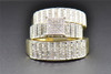 Diamond Trio Set Matching Engagement Ring Wedding Band 10K Yellow Gold .50 Ct