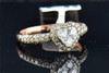 Ladies 14K Rose Gold Brown Diamond Halo Love Heart Fashion Cocktail Ring .85 Ct.