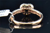 Ladies 14K Rose Gold Brown Diamond Halo Love Heart Fashion Cocktail Ring .85 Ct.