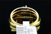 Mens Ladies 10K Yellow Gold Diamond Engagement Ring Trio Set Wedding Band .10 Ct