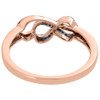 Red Diamond Double Infinity Fashion Ring Rose Gold Round Cocktail Band 0.15 Ct.