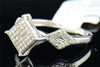 Diamond Square Right Hand Cocktail Ring 10K White Gold Pave Round Cut 0.20 Ct