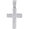 Diamond Cross Pendant 10K White Gold Mens Puffed Round Cut Fashion Charm 1.06 Ct