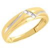 Diamond Trio Set 10k Yellow Gold Engagement Ring Matching Wedding Band 0.22 Ct