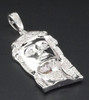 Mini Diamond Jesus Face Pendant .925 Sterling Silver Round Cut Pave Charm .33 Ct