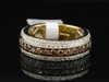 Brown Diamond Wedding Band Ladies 14K Yellow Gold Round Eternity Style Ring