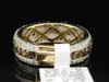 Brown Diamond Wedding Band Ladies 14K Yellow Gold Round Eternity Style Ring
