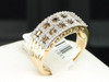10k Yellow Gold Round Cut Brown Diamond Champagne Fashion Cocktail Ring 0.81 Ct.