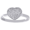 Diamond Heart Ring Ladies 14K White Gold Round Cut Promise Band 0.18 Tcw.