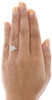 Diamond Heart Ring Ladies 14K White Gold Round Cut Promise Band 0.18 Tcw.