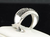 Black Diamond Fashion Band Ladies 10K White Gold Round Cocktail Ring 1.01 Tcw.