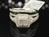 Ladies 14K White Gold Princess Cut Diamond Engagement Ring Bridal Set 1.00 Ct.