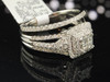 Ladies 14K White Gold Princess Cut Diamond Engagement Ring Bridal Set 1.00 Ct.