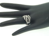 10k White Gold Black Round Diamond Cocktail Ring Ladies Fashion Band 1/2 Ct.