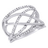 10K White Gold Diamond Ladies Intertwined Fashion Band Right Hand Ring .33 Ct