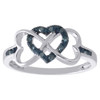 Blue Diamond Infinity & Heart Promise Engagement Ring in Sterling Silver 1/10 CT