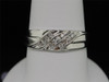 LADIES + MENS WEDDING BAND ENGAGEMENT DIAMOND TRIO SET