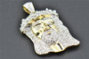 Mini Jesus Head Pendant 10K Yellow Gold Diamond Teardrop Piece Polished 0.5 Ct