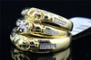 Mens Ladies 10K Yellow Gold Diamond Engagement Ring Trio Set Wedding Band .12 Ct