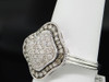 Brown Diamond Cocktail Ring Ladies 10K White Gold Round Pave Design 1 Tcw.