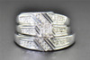 Diamond Trio Set His Hers Matching Engagement Ring Wedding Band Sterling Silver