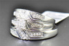 Diamond Trio Set His Hers Matching Engagement Ring Wedding Band Sterling Silver