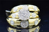 Mens Ladies 10K Yellow Gold .37ct Diamond Engagement Ring Wedding Band Trio Set