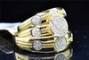 Mens Ladies 10K Yellow Gold .37ct Diamond Engagement Ring Wedding Band Trio Set
