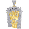 Diamond Jesus Face Piece Pendant Mens .925 Sterling Silver 2 Inch Charm 0.80 Ct.