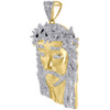 Diamond Jesus Face Piece Pendant Mens .925 Sterling Silver 2 Inch Charm 0.80 Ct.