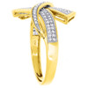 Diamond Split Shank Bypass Ring 10K Yellow Gold Round Cut Fashion Band 0.25 Ct.