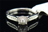 Solitaire Diamond Engagement Ring w/ Halo 14K White Gold Round Cut 0.16 Ct